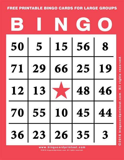 Free Printable Bingo Cards For Large Groups - BingoCardPrintout.com