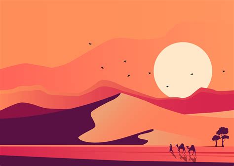 ArtStation - Vector Desert Landscape Illustration