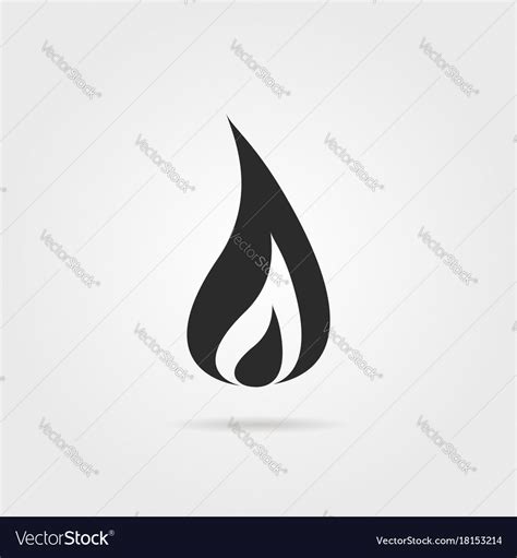 Black fire logo with shadow Royalty Free Vector Image