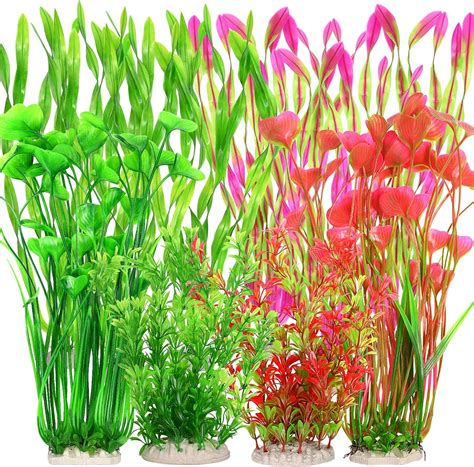 10PCS Long Artificial Aquarium Plant,Aquarium Plastic Plants,Fish Tank ...