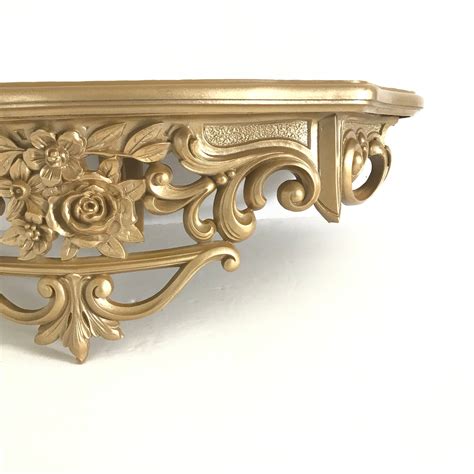 vintage gold shelf ornate shelf ornate resin shelf vintage scrolled ...