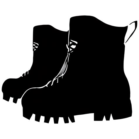 Silhouette of All Black Army Boots · Creative Fabrica