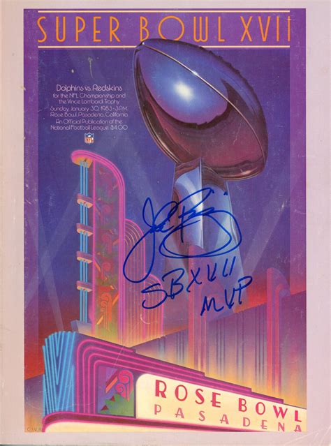 John Riggins Autographed Super Bowl XVII Program SB MVP Beckett – Denver Autographs