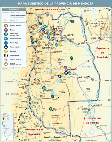 Tourist map of the Province of Mendoza | Gifex