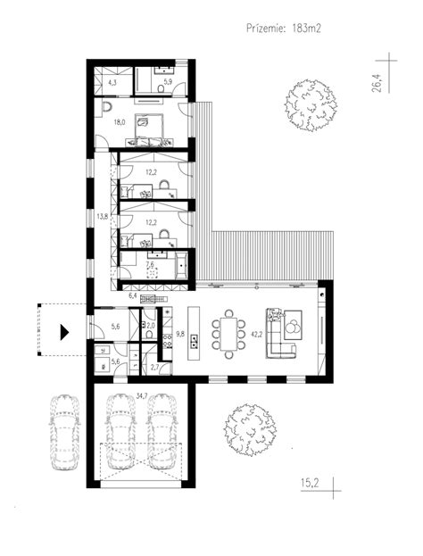 Výstavba rodinných domov - IDEÁLNE DOMY Bungalow Floor Plans, Home Design Floor Plans, Apartment ...