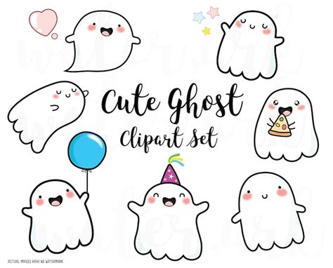 Vektor Clipart Kawaii Geister Kawaii Halloween süße - Etsy.de