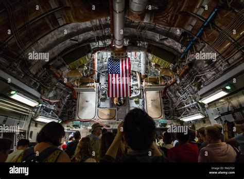 Interior of the Boeing C-17 Globemaster III large military transport aircraft display in the ...