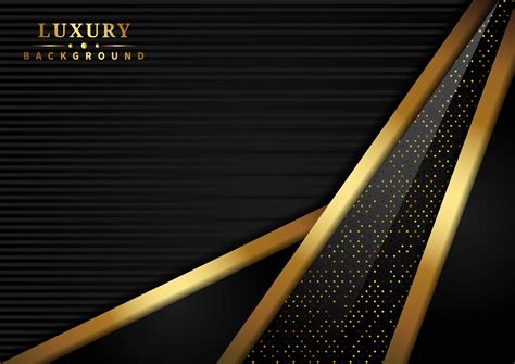 Abstract Luxury Triangle Overlapping Black and Gold Layer Background ...