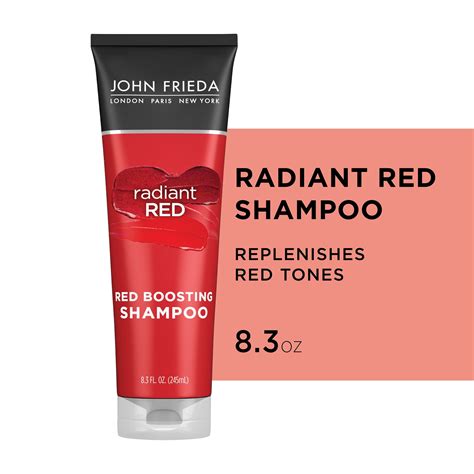 John Frieda Radiant Red Red Boosting Daily Shampoo, Color-Enhancing Shampoo for Red Hair, 8.3 fl ...