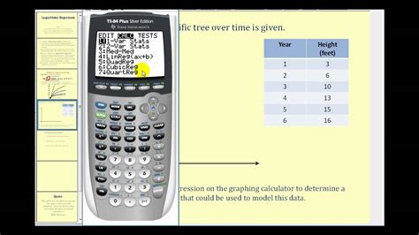 Logarithmic Regression on the TI84 - YouTube