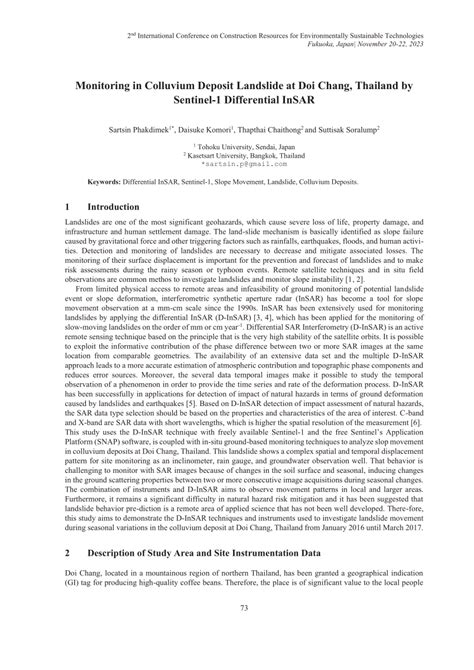 (PDF) Slope Monitoring in Colluvium Deposit Landslide at Doi Chang, Thailand by Sentinel-1 ...