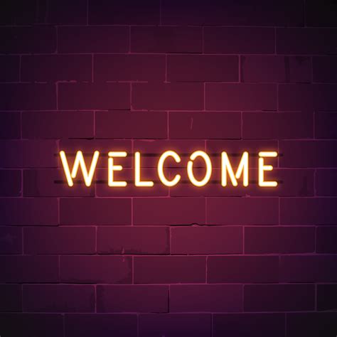 Welcome in neon sign vector - Download Free Vectors, Clipart Graphics & Vector Art