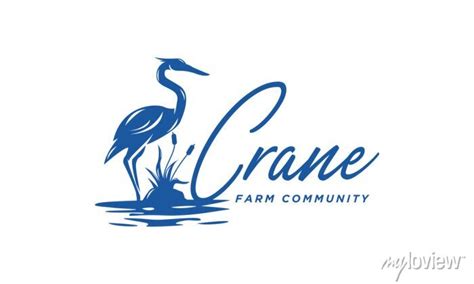 Crane logo design inspiration - isolated vector illustration wall mural ...