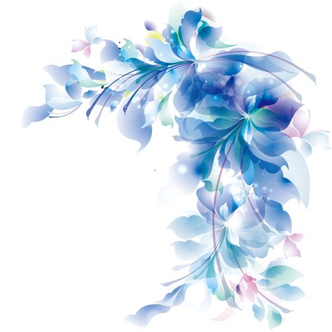 Blue Flower Corner Png Free Transparent Clipart Clipartkey | Images and Photos finder