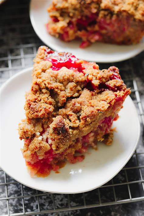 Rhubarb Rosemary Streusel Pie - Joanne Eats Well With Others