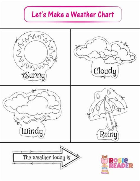 Weather chart template - Reading adventures for kids ages 3 to 5