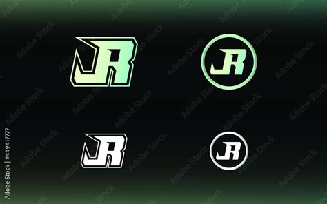 Initials JR logo with a bright color is suitable for E sports teams and ...