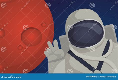 Illustration On Theme Of Colonization Of Planet Mars Cartoon Vector ...