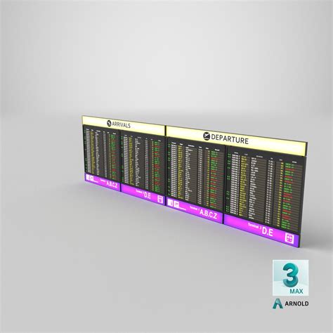 Departure Airport Timetable 3D Model - TurboSquid 1860723