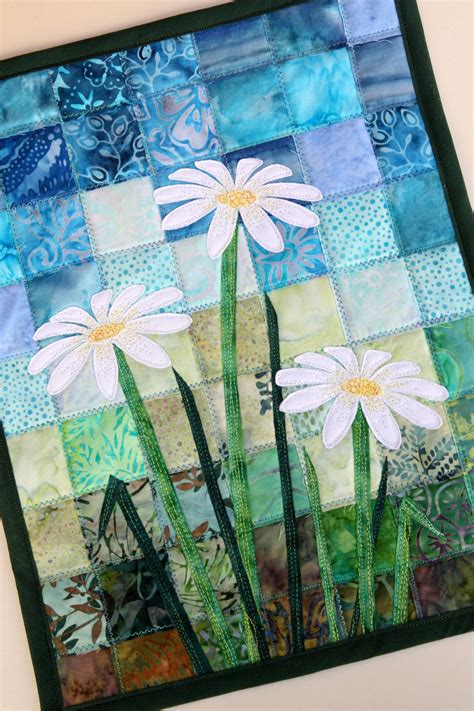 Batik Daisy Quilted Wall Hanging / Art Quilt Pattern or Kit | Etsy UK