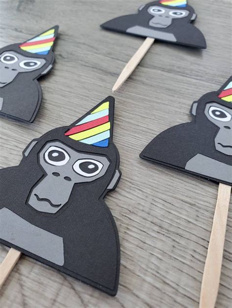 Gorilla Tag Birthday Decorations Gorilla Tag Cupcake Toppers - Etsy