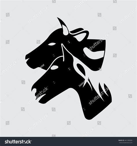 Cow Horse Vector Silhouette Simple Icon Stock Vector (Royalty Free ...