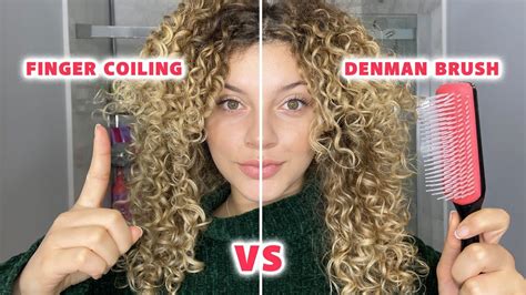 FINGER COILING VS THE DENMAN BRUSH (what is best for curl definition ...