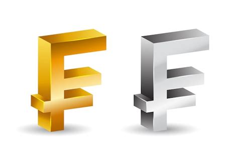 Premium Vector | 3d swiss franc symbol in golden and grey shades