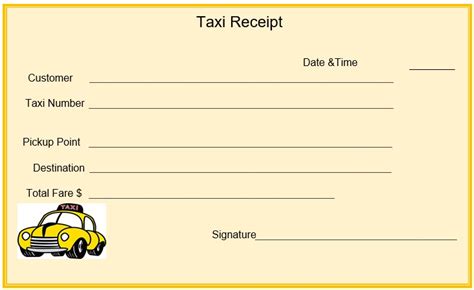 Taxi Receipt Template 01 Free Receipt Template, Receipt, 57% OFF