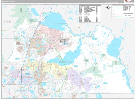 Seminole County, FL Wall Map Premium Style by MarketMAPS