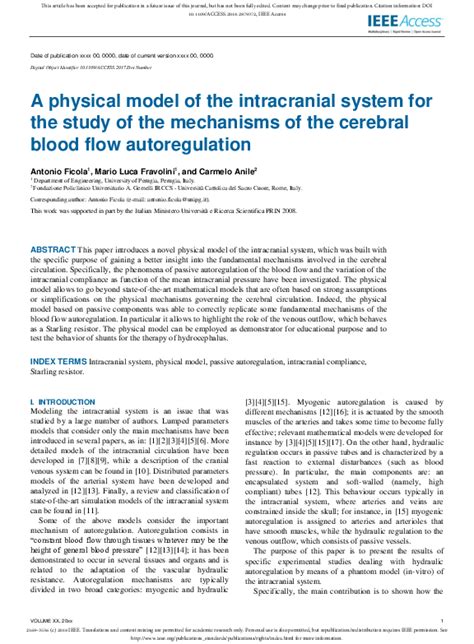 (PDF) A physical model of the intracranial system for the study of the mechanisms of the ...