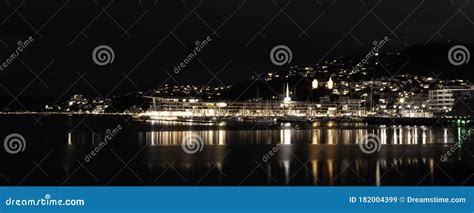 Wellington Harbour Illuminated at Night Stock Image - Image of harbour, wellington: 182004399