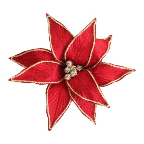 Red Poinsettia - Braid Edge - Christmas Heirloom Company