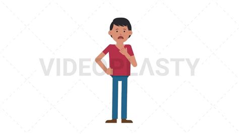 Asian Casual Man Shortness of Breath [Royalty-Free Stock Animation ...