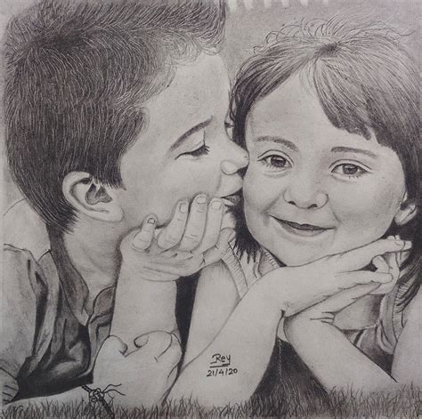 Brother and sister | Sisters drawing, Portraiture drawing, Sister love images