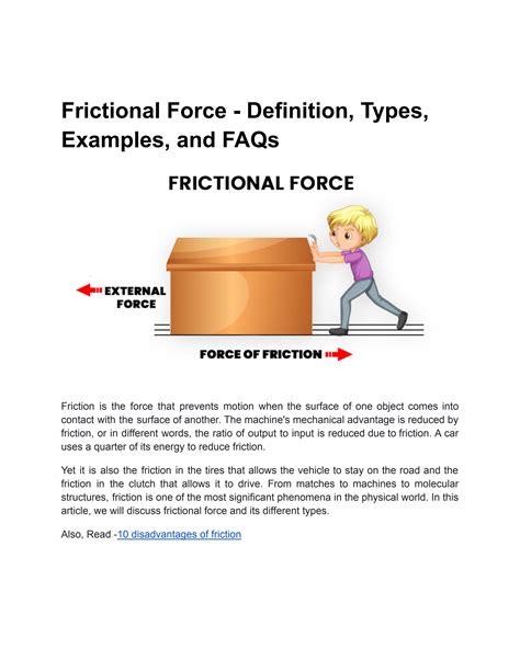 Frictional Force - Definition, Types, Examples, and FAQs by maitri ...