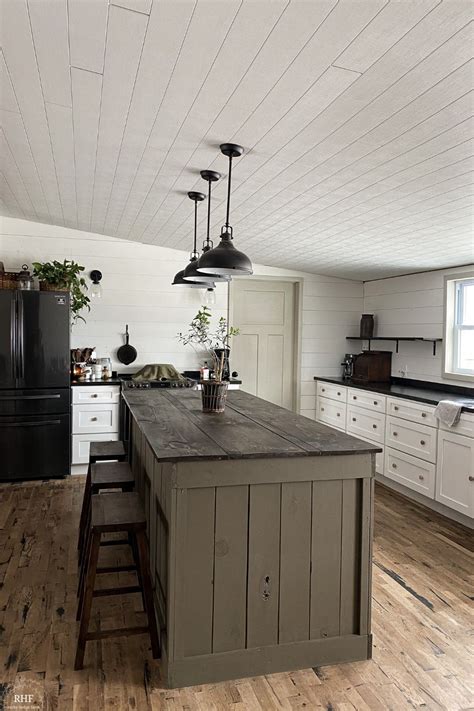 DIY Rustic Farmhouse Kitchen Island | Manufactured home remodel, Rustic ...