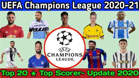 UEFA Champions League 2020/21 Top Scorer | UEFA Champions League Top 20 Top Scorer List Update ...