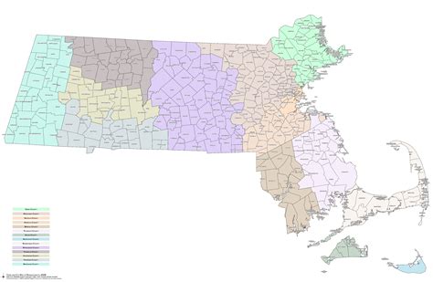 Massachusetts Map With Town Boundaries