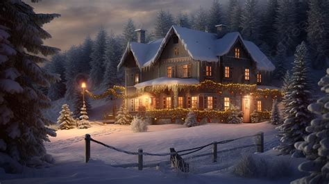 Christmas At House Scene Stock Wallpaper Ilustrati Background ...