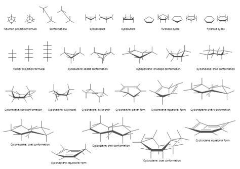 Conformations - Vector stencils library | Conformations - Vector ...