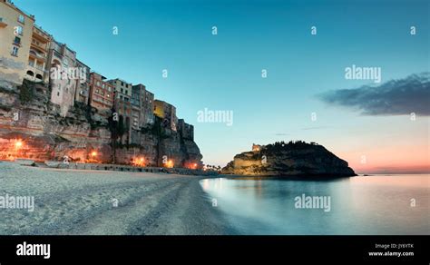 Tropea, Calabria, Italy. The famous Isola di Tropea after the sunset Stock Photo - Alamy