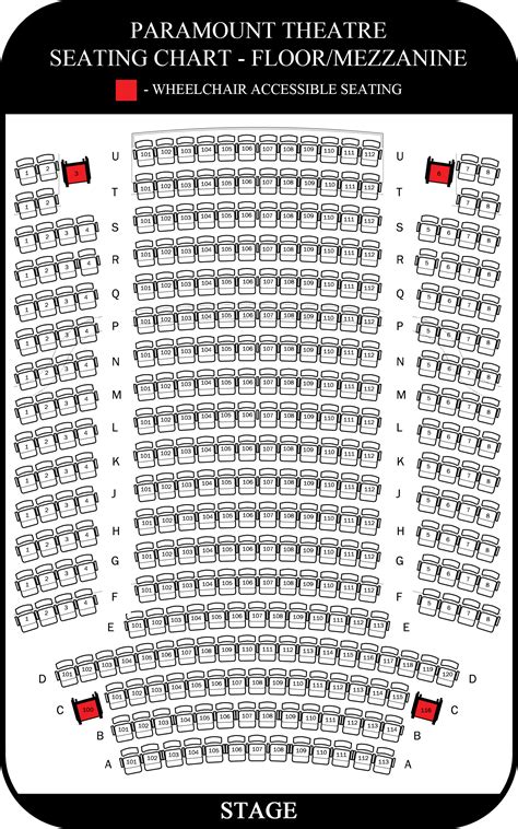 Paramount Theatre Seating Map | Elcho Table