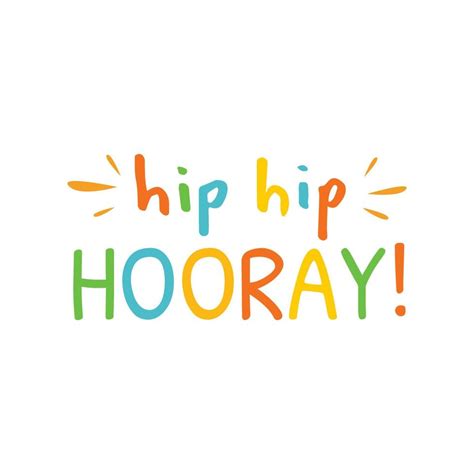 Hip hip hooray celebration happy text icon label icon design vector 22157104 Vector Art at Vecteezy