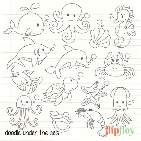 Easy To Draw Sea Animals 15082 Nanozine Clipart Best Clipart Best | Images and Photos finder