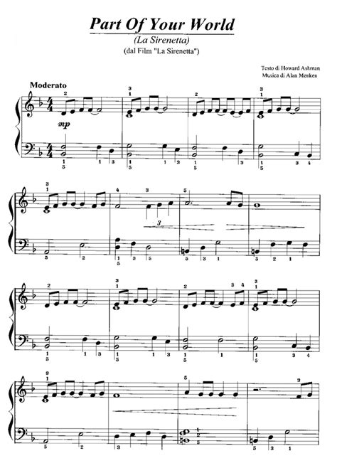 PART OF YOUR WORLD Easy Piano Sheet music | Easy Sheet Music