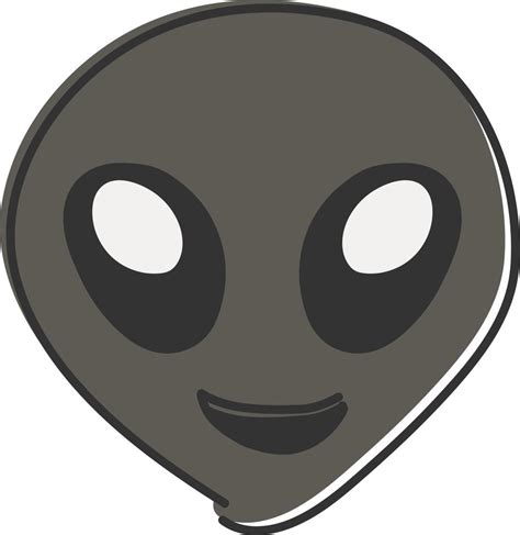 Alien emoji, emoticon. Face of alien. Hand drawn, flat style emoticon ...