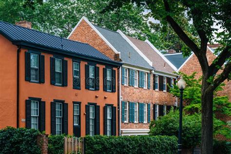 Row Houses in Georgetown, Washington, DC Stock Photo - Image of ...