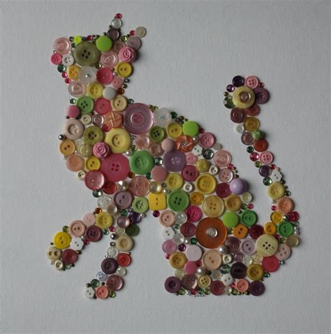 Hand Crafted Sold ~ Cat Button Art by Nancy Bossert | CustomMade.com