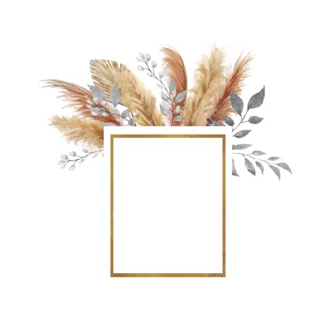 Pampa Grass PNG Transparent, Pampas Grass Wedding Watercolor Botanical Autumn Border, Pampas ...